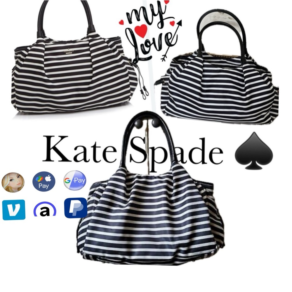 Kate Spade Classic  Nylon Stevie Stripe baby diaper Bag